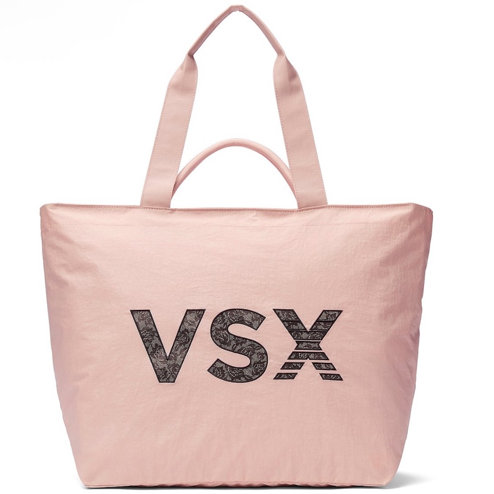 VSX Blush Pink Tote with Lace-Pattern Logo